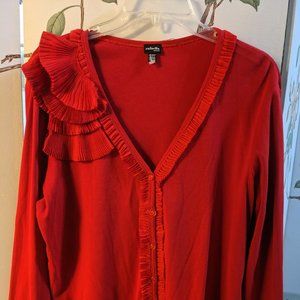 Ruffle neck accent sweater